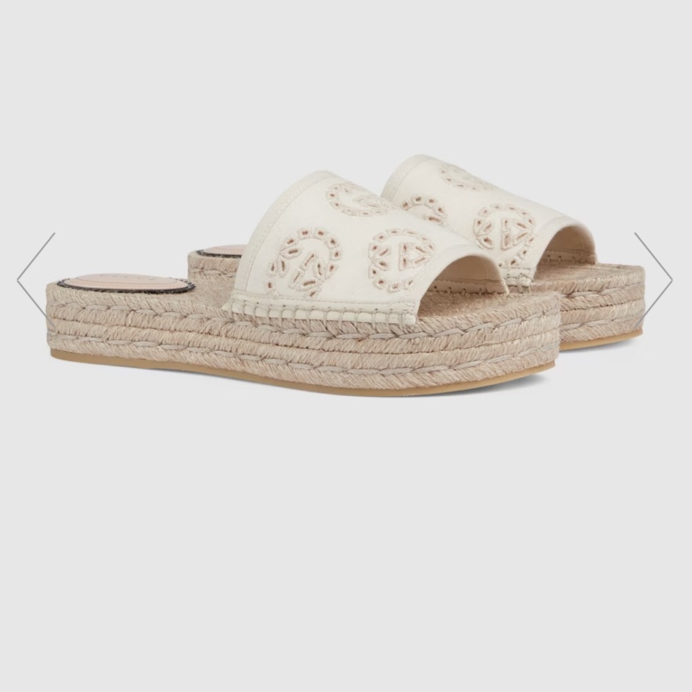 Brand new 2024 Gucci espadrilles, women’s interlocking espadrille sandal